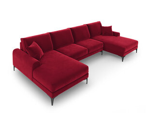 Stūra dīvāns Mazzini Sofas Madara 6S, sarkans/melns цена и информация | Угловые диваны | 220.lv