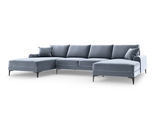 Stūra dīvāns Mazzini Sofas Madara 6S, gaiši zils/melns цена и информация | Угловые диваны | 220.lv