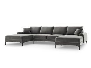Stūra dīvāns Mazzini Sofas Madara 6S, pelēks/melns cena un informācija | Stūra dīvāni | 220.lv