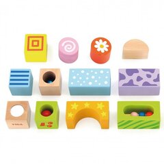Набор деревянных звуковых кубиков Viga, 12 шт. цена и информация | Развивающие игрушки | 220.lv