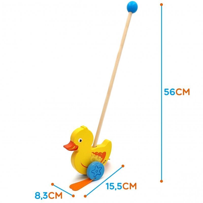 Koka stumjamā rotaļlieta - Pīle Viga цена и информация | Rotaļlietas zīdaiņiem | 220.lv