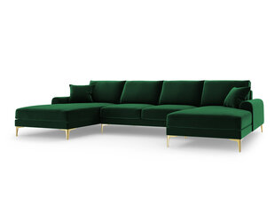 Stūra dīvāns Mazzini Sofas Madara 6S, tumši zaļas/zeltainas krāsas cena un informācija | Stūra dīvāni | 220.lv