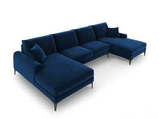 Stūra dīvāns Mazzini Sofas Madara 6S, zils/melns cena un informācija | Stūra dīvāni | 220.lv