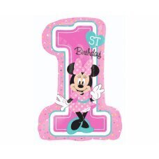 Folijas balons 36 collu SHP - Minnie Mouse 1st Birthday cena un informācija | Baloni | 220.lv