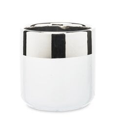 Керамический вазон, круглый, белый/серебристый, 10,5 x 10(В) см цена и информация | Вазоны | 220.lv