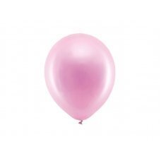 Varavīksnes baloni, 23 cm, metāliski rozā (1 iepakojums / 10 gab.) cena un informācija | Baloni | 220.lv