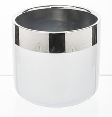 Keramikas puķu pods, apaļš, balts/sudraba, 11.5 x 11 (A) cm cena un informācija | Puķu podi | 220.lv
