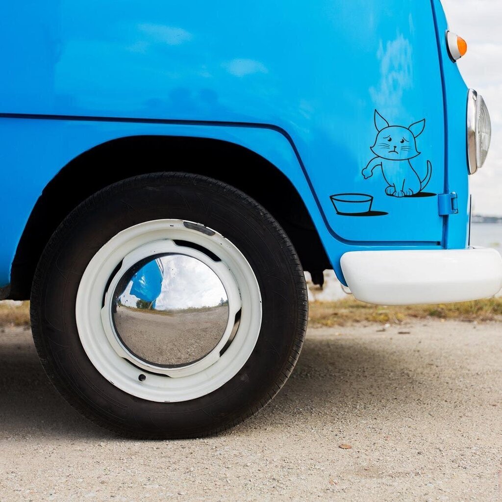 Vinila uzlīme ar kaķi uz degvielas tvertnes - Jauks kaķis uz automašīnas - Kaķēna izmērs uz automašīnas uzlīmes ir 20 X 20 cm. cena un informācija | Dekoratīvās uzlīmes | 220.lv