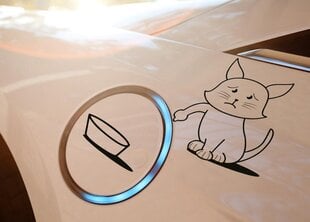 Vinila uzlīme ar kaķi uz degvielas tvertnes - Jauks kaķis uz automašīnas - Kaķēna izmērs uz automašīnas uzlīmes ir 20 X 20 cm. цена и информация | Декоративные наклейки | 220.lv