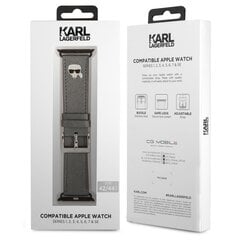 KLAWMOKHG Karl Lagerfeld Karl Head PU Watch Strap for Apple Watch 38/40mm Silver цена и информация | Аксессуары для смарт-часов и браслетов | 220.lv