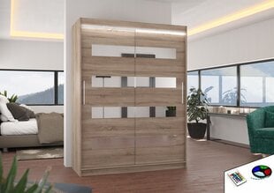 Skapis ar LED apgaismojumu ADRK Furniture Baltic, brūns цена и информация | Шкафы | 220.lv