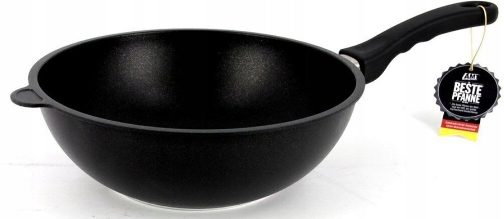 Wok panna 36x11cm, liets alumīnijs, biezums 9-10mm, nelipīgs Lotan pārsegs, krāsns necaurlaidīgs rokturis (240 * C) cena un informācija | Pannas | 220.lv