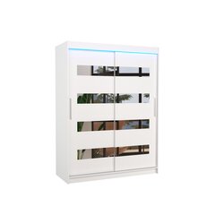 Skapis ar LED apgaismojumu ADRK Furniture Baltic, balts cena un informācija | Skapji | 220.lv