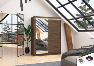 Skapis ar LED apgaismojumu ADRK Furniture Bianco, brūns цена и информация | Шкафы | 220.lv