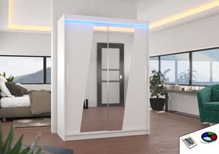 Skapis ar LED apgaismojumu ADRK Furniture Bolton, balts цена и информация | Шкафы | 220.lv