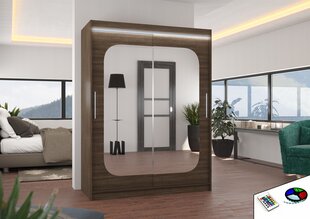 Skapis ar LED apgaismojumu ADRK Furniture Clever, tumši brūns цена и информация | Шкафы | 220.lv