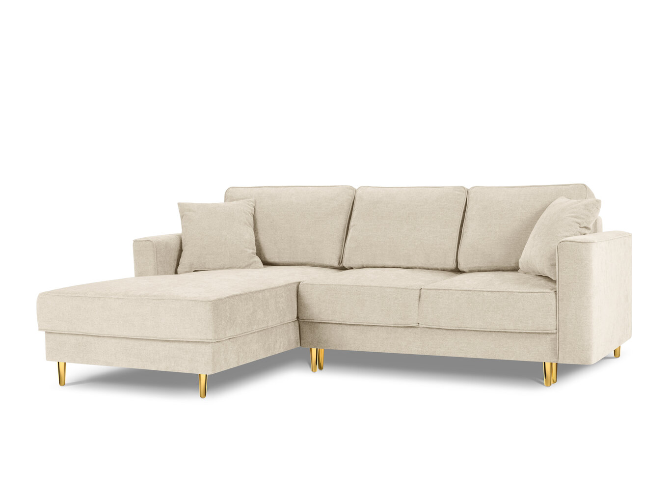 Stūra dīvāns Cosmopolitan Design Fano, smilškrāsas/zeltainas krāsas цена и информация | Stūra dīvāni | 220.lv