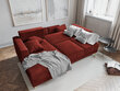 Stūra dīvāns Cosmopolitan Design Fano, sarkanas/zeltainas krāsas cena un informācija | Stūra dīvāni | 220.lv