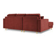 Stūra dīvāns Cosmopolitan Design Fano, sarkanas/zeltainas krāsas cena un informācija | Stūra dīvāni | 220.lv
