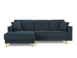 Stūra dīvāns Cosmopolitan Design Fano, zilas/zeltainas krāsas cena un informācija | Stūra dīvāni | 220.lv