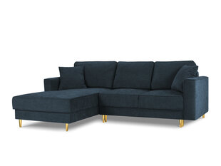 Stūra dīvāns Cosmopolitan Design Fano, zilas/zeltainas krāsas cena un informācija | Stūra dīvāni | 220.lv