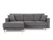 Stūra dīvāns Cosmopolitan Design Fano, pelēkas/zeltainas krāsas cena un informācija | Stūra dīvāni | 220.lv