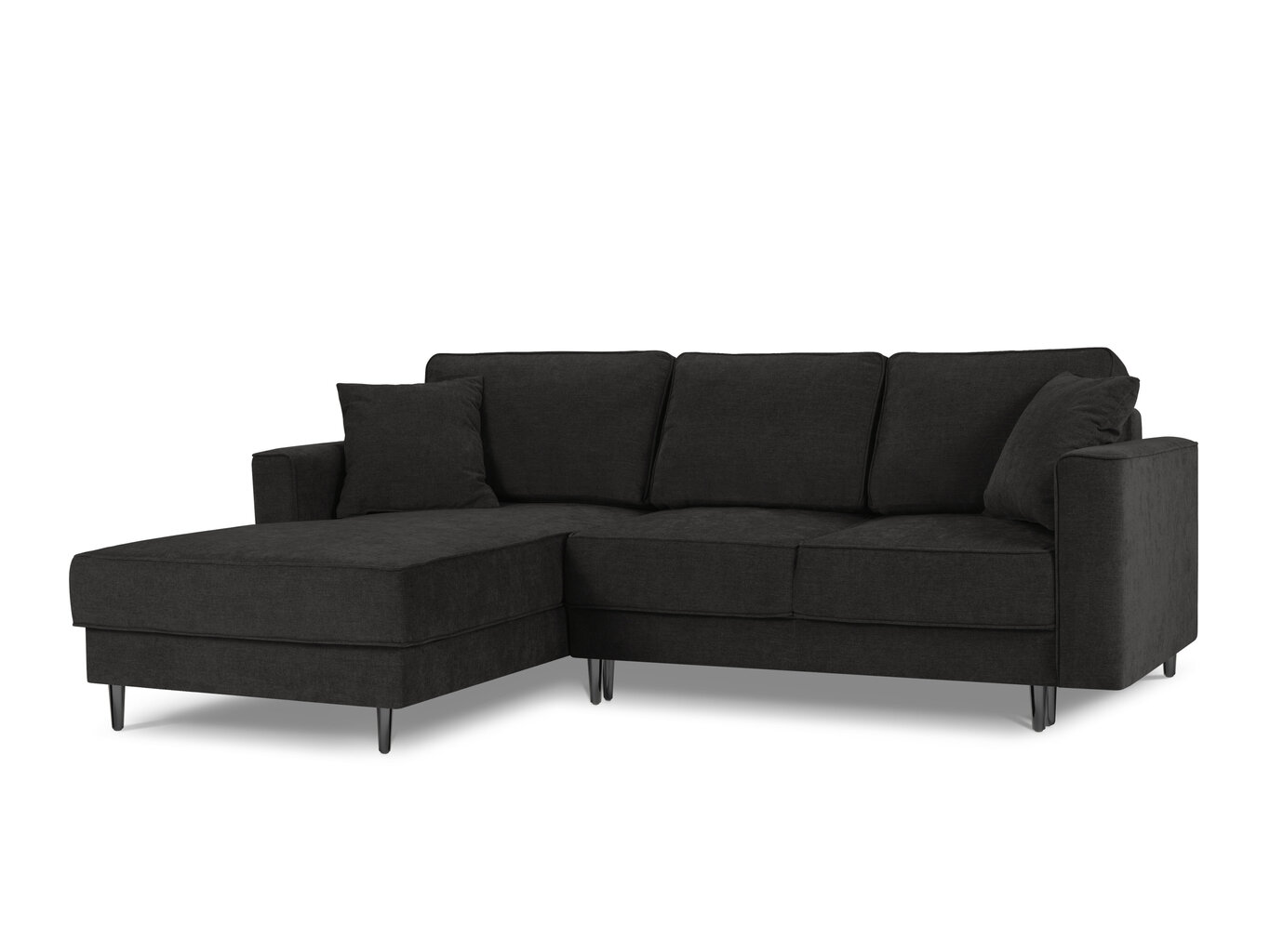 Stūra dīvāns Cosmopolitan Design Fano, melns cena un informācija | Stūra dīvāni | 220.lv