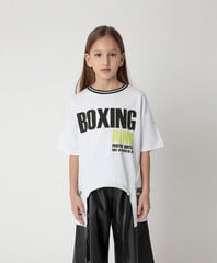 Balts T-krekls ar apdruku meitenēm Gulliver, 134*68*60 cm цена и информация | Рубашки для девочек | 220.lv