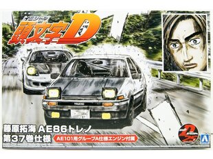 Сборная пластиковая модель Aoshima - Initial D Fujiwara Takumi AE86 Trueno Specification Volume 37, 1/24, 05961 цена и информация | Конструкторы и кубики | 220.lv