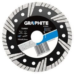 Slīpēšanas disks Graphite 115x22,2 mm turbo 57H625 цена и информация | Шлифовальные машины | 220.lv