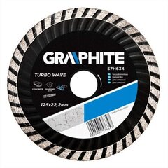 Dimanta slīpēšanas disks Graphite 125x22,2 mm turbo wave (57H634) cena un informācija | Slīpmašīnas | 220.lv