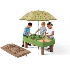 Столик для игры с песком и водой с зонтом и крышкой Step2 цена и информация | Песочницы, песок | 220.lv