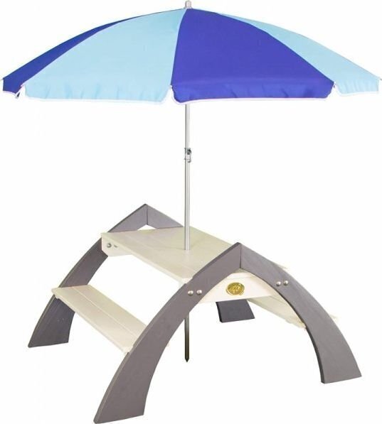 Koka daudzfunkcionāls galds + soliņi + lietussargs cena un informācija | Bērnu krēsliņi un bērnu galdiņi | 220.lv