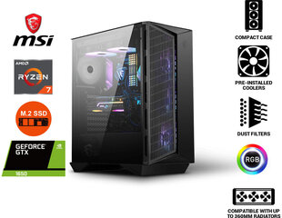 MSI GunGir 110M Ryzen 7 5700G 8GB 512GB SSD M2 1TB HDD GTX 1650 4GB Windows 10 Stacionārais dators cena un informācija | Stacionārie datori | 220.lv