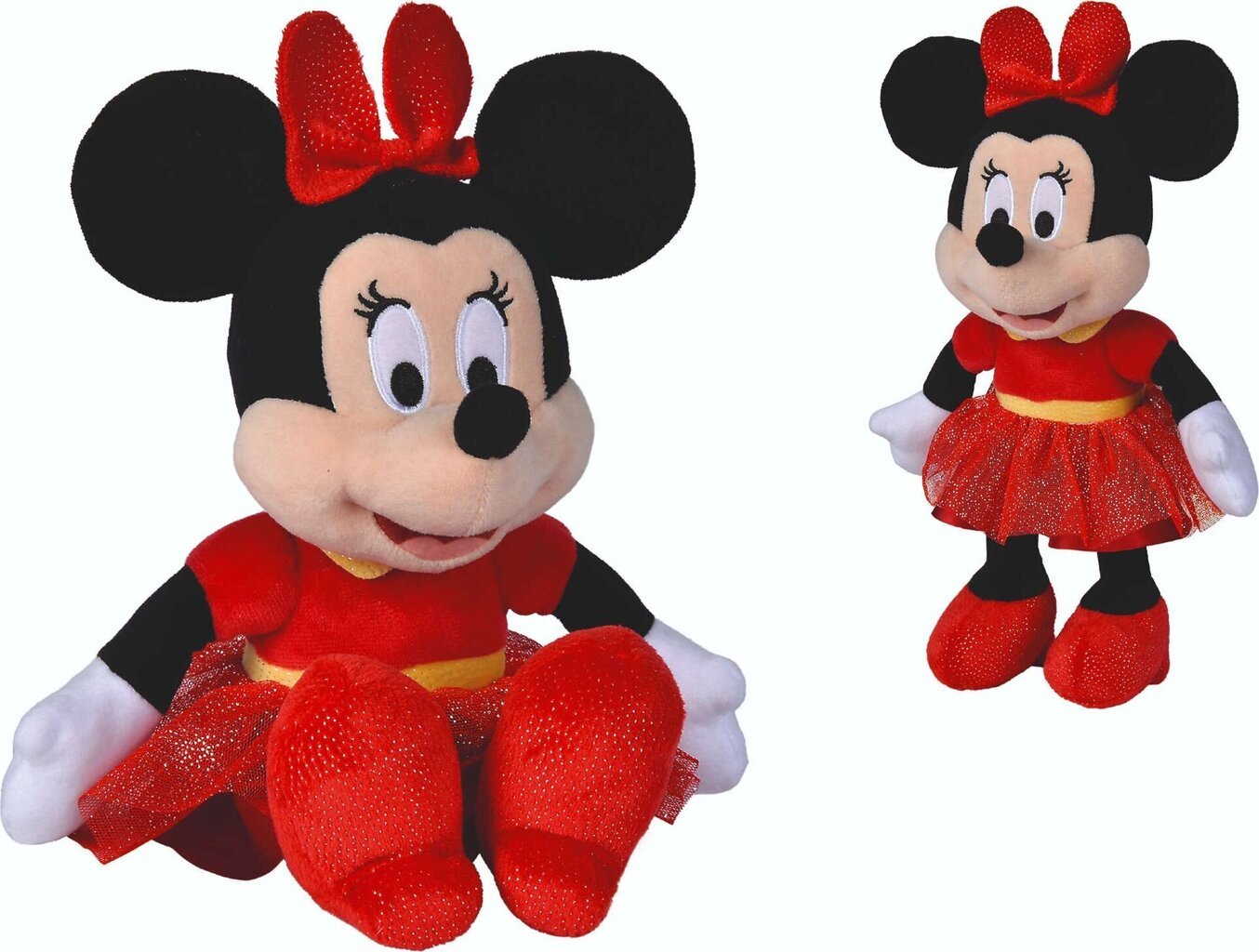 Plīša rotaļlieta - Varonis - Pele Minnija mirdzoši sarkanā kleitā 25 cm -  Simba Disney cena | 220.lv