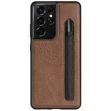 Aoge Leather vāciņš piemērots Samsung Galaxy S21 Ultra, Brūns цена и информация | Telefonu vāciņi, maciņi | 220.lv