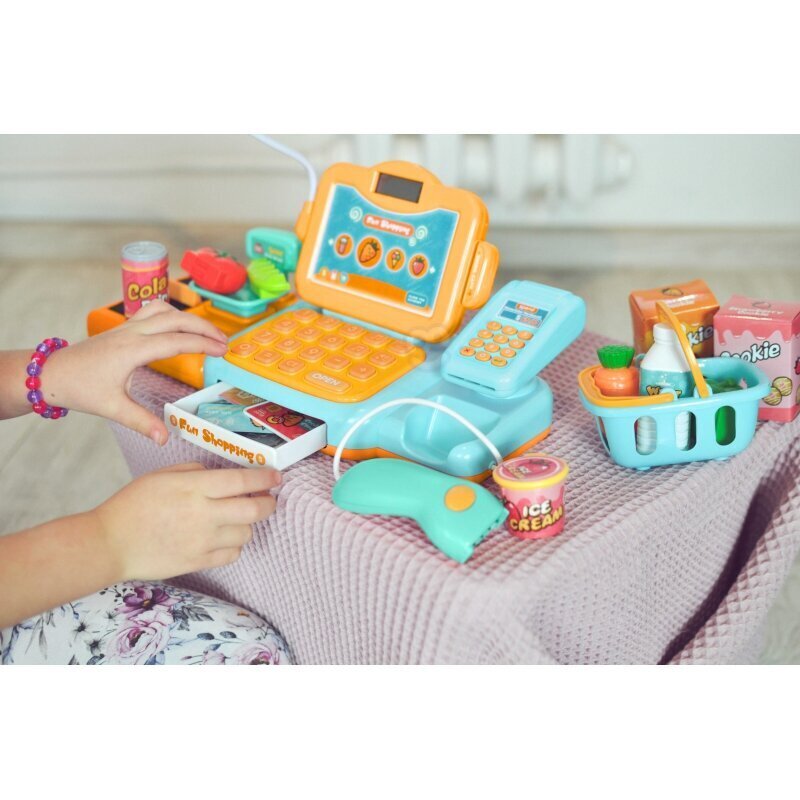 Bērnu rotaļu kase ar piederumiem Woopie, dzeltena cena un informācija | Rotaļlietas meitenēm | 220.lv