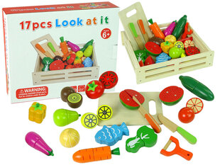 Фрукты и овощи в деревянной коробке цена и информация | Игрушки для девочек | 220.lv