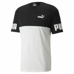 Vīriešu T-krekls ar īsām piedurknēm Puma Power Colorblock. balts/melns S6436332 cena un informācija | Sporta apģērbs vīriešiem | 220.lv