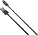 Pīts kabelis YENKEE, 2.0 USB A - USB C, 480 Mbps, 3A, 1 m, alumīnija korpuss, melns