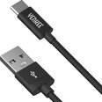 Pīts kabelis YENKEE, 2.0 USB A - USB C, 480 Mbps, 3A, 2 m, alumīnija korpuss, melns