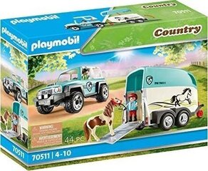 70511 PLAYMOBIL® Country, Automašīna ar poniju piekabi цена и информация | Конструкторы и кубики | 220.lv