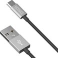 YENKEE, 2.0 USB A - micro USB (USB B), 480 Mbps, 2.1A, 1 m, alumīnija korpuss, pelēks/melns