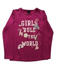 T-krekls meitenēm ar garām piedurknēm, sarkans cena un informācija | Krekli, bodiji, blūzes meitenēm | 220.lv