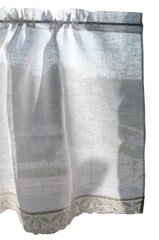 Белые льняные шторы с тесьмой / комплект из 2-х шт / длина 50 см цена и информация | Шторы, занавески | 220.lv