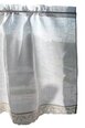 Белые льняные шторы с тесьмой / комплект из 2-х шт / длина 50 см