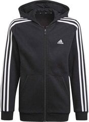 Džemperis bērniem Adidas Essentials 3S Full Zip Hoodie Jr GQ8900, melns cena un informācija | Zēnu jakas, džemperi, žaketes, vestes | 220.lv