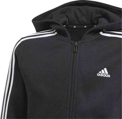 Džemperis bērniem Adidas Essentials 3S Full Zip Hoodie Jr GQ8900, melns cena un informācija | Zēnu jakas, džemperi, žaketes, vestes | 220.lv