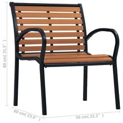 Dārza krēsli vidaXL, 2 gab., melni un brūni цена и информация | скамейка со столиком | 220.lv