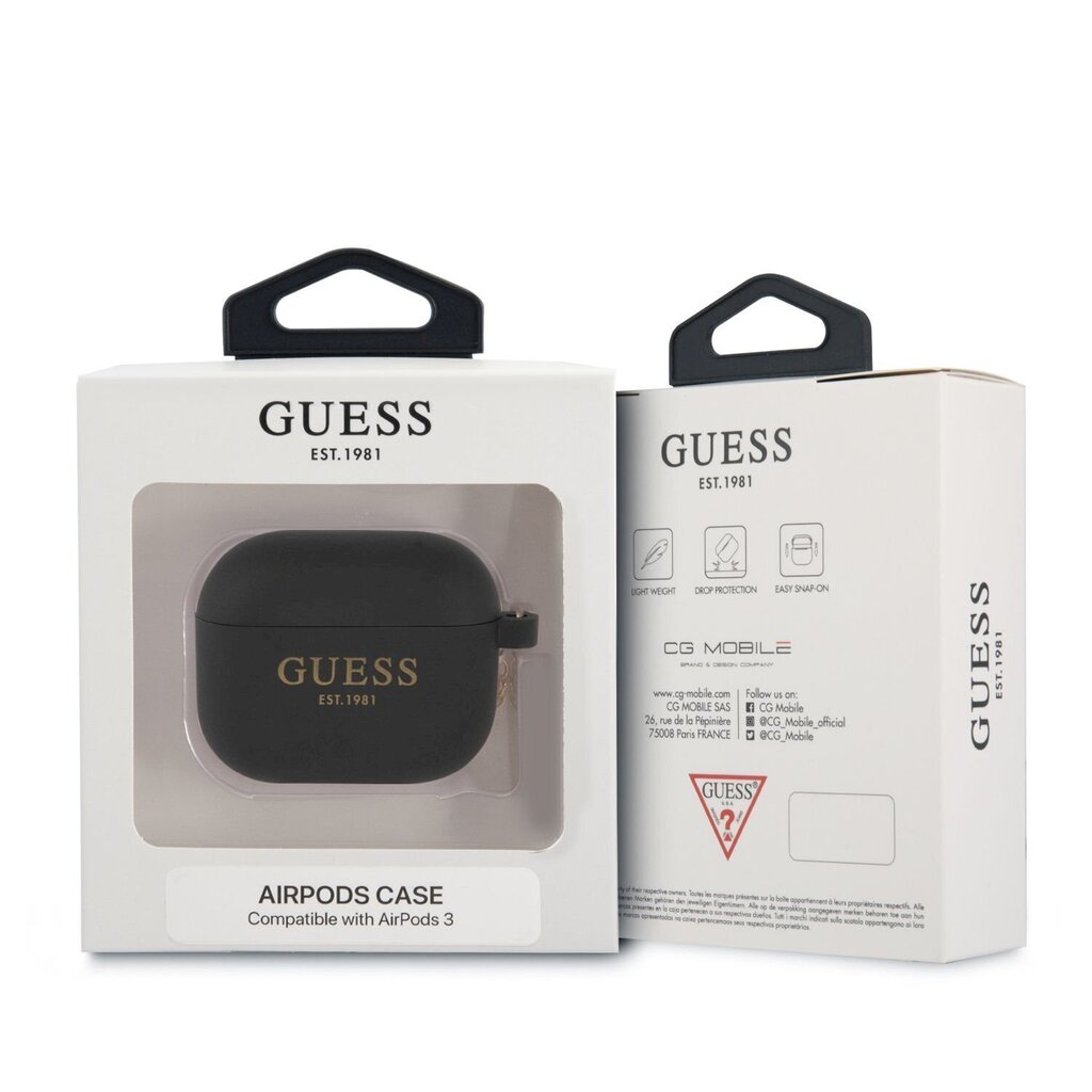 Guess 4G Charm AirPods 3 Black cena un informācija | Austiņu piederumi | 220.lv